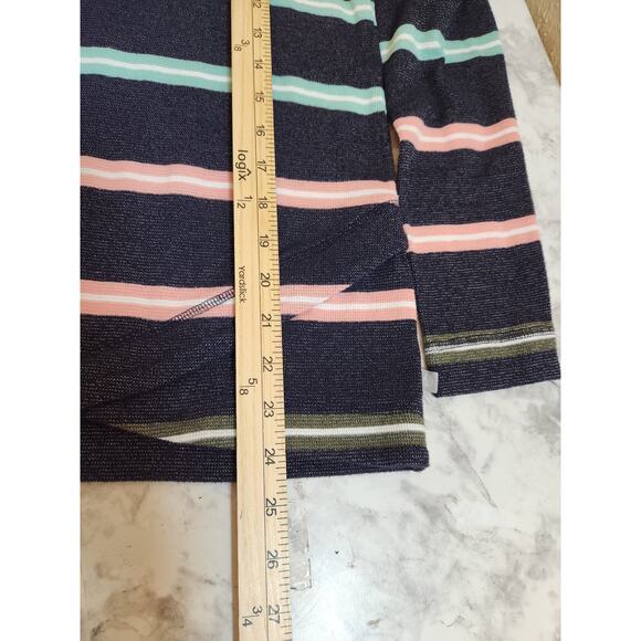 T by Talbots Women's Multicolor Striped Long Sleeve Casual Top Size Small - Picture 6 of 6